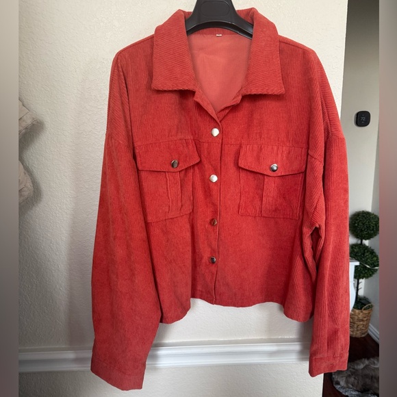 Button-Front Jacket in Rust 3X - Picture 11 of 12